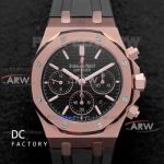 Perfect Replica Swiss Audemars Piguet Royal Oak Chronograph Rose Gold Black Dial Watch